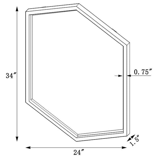 Bledel - Hexagon Shaped Wall Mirror - Gold Sacramento Furniture Store Furniture store in Sacramento