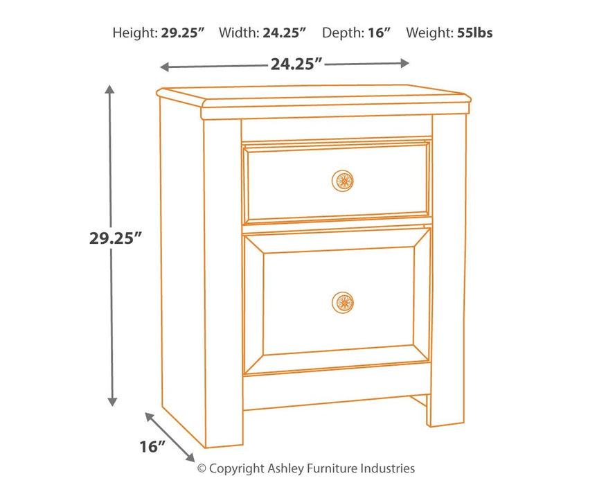 Paxberry - Whitewash - Two Drawer Night Stand Sacramento Furniture Store Furniture store in Sacramento