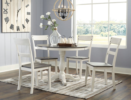 Nelling - White / Brown / Beige - 6 Pc. - Dining Room Table, 4 Side Chairs Sacramento Furniture Store Furniture store in Sacramento