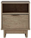 Oliah - Beige - One Drawer Night Stand - 20'' Width Sacramento Furniture Store Furniture store in Sacramento