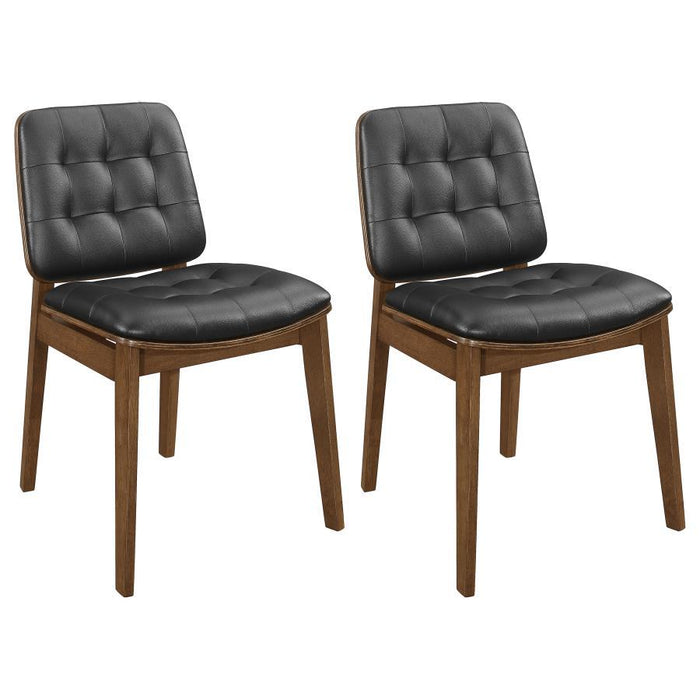 Redbridge - Tufted Back Side Chairs (Set of 2) - Natural Walnut And Black Sacramento Furniture Store Furniture store in Sacramento