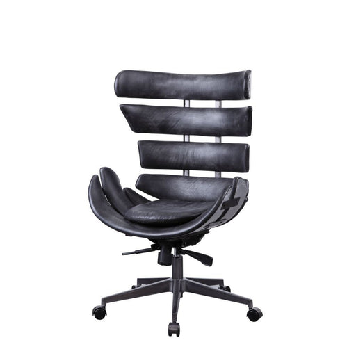 Megan - Executive Office Chair - Vintage Black Top Grain Leather & Aluminum Sacramento Furniture Store Furniture store in Sacramento