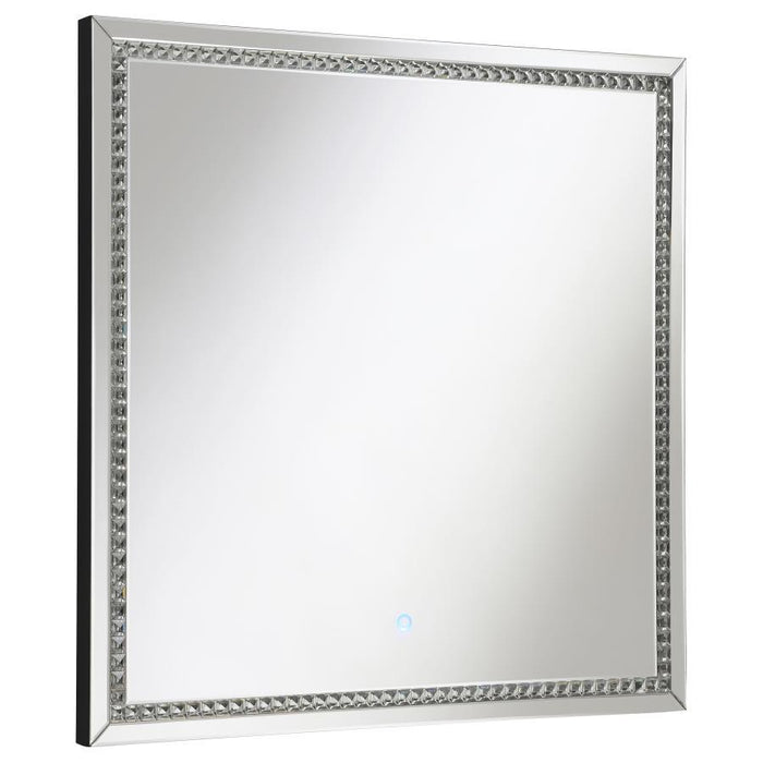 Noelle - Square Wall Mirror With Led Lights - Silver Sacramento Furniture Store Furniture store in Sacramento