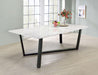 Mayer - Rectangular Dining Table Faux Marble - White And Gunmetal Sacramento Furniture Store Furniture store in Sacramento