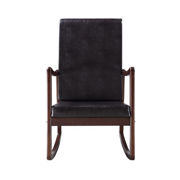 Raina - Rocking Chair - Dark Brown PU & Espresso Finish Sacramento Furniture Store Furniture store in Sacramento