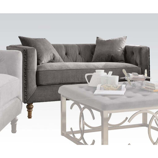 Sidonia - Loveseat - Gray Velvet Sacramento Furniture Store Furniture store in Sacramento