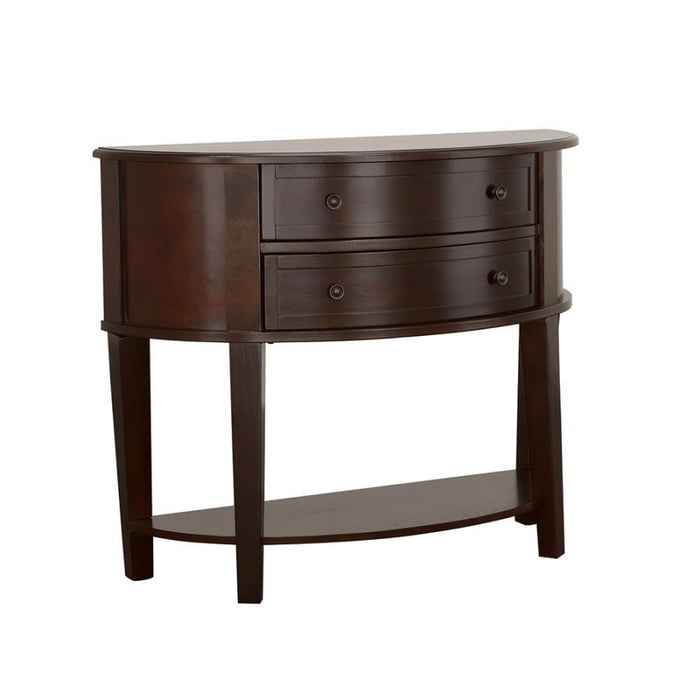 Diane - 2-Drawer Demilune Shape Console Table - Cappuccino Sacramento Furniture Store Furniture store in Sacramento