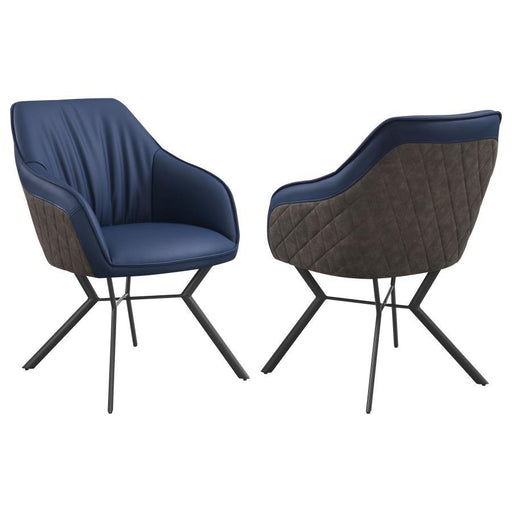 Mayer - Upholstered Tufted Side Chairs (Set of 2) - Blue And Brown Sacramento Furniture Store Furniture store in Sacramento