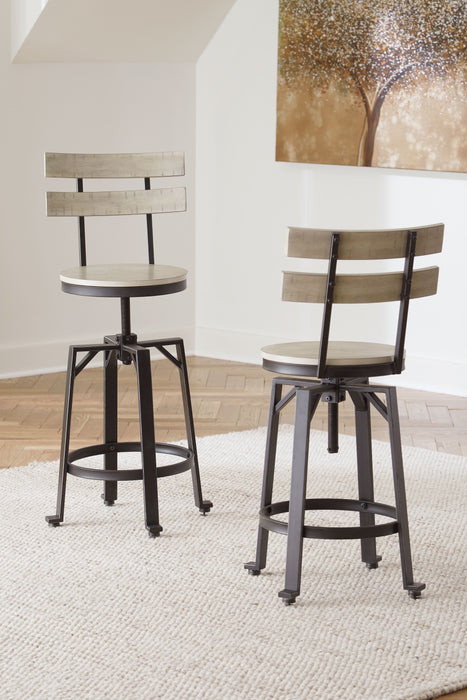 Karisslyn - Whitewash / Black - Swivel Barstool (Set of 2) Sacramento Furniture Store Furniture store in Sacramento