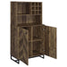 Mendoza - 2-Door Wine Cabinet - Rustic Oak Herringbone And Gunmetal Sacramento Furniture Store Furniture store in Sacramento