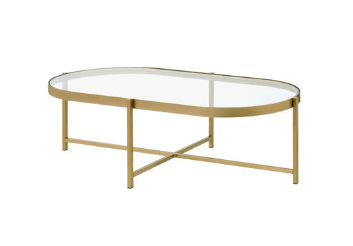 Charrot - Coffee Table - Clear Glass & Gold Finish Sacramento Furniture Store Furniture store in Sacramento