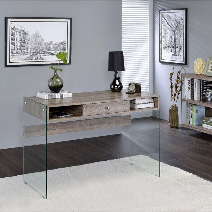 Armon - Desk - Gray Oak & Clear Glass Sacramento Furniture Store Furniture store in Sacramento