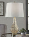 Latoya - Beige - Glass Table Lamp Sacramento Furniture Store Furniture store in Sacramento