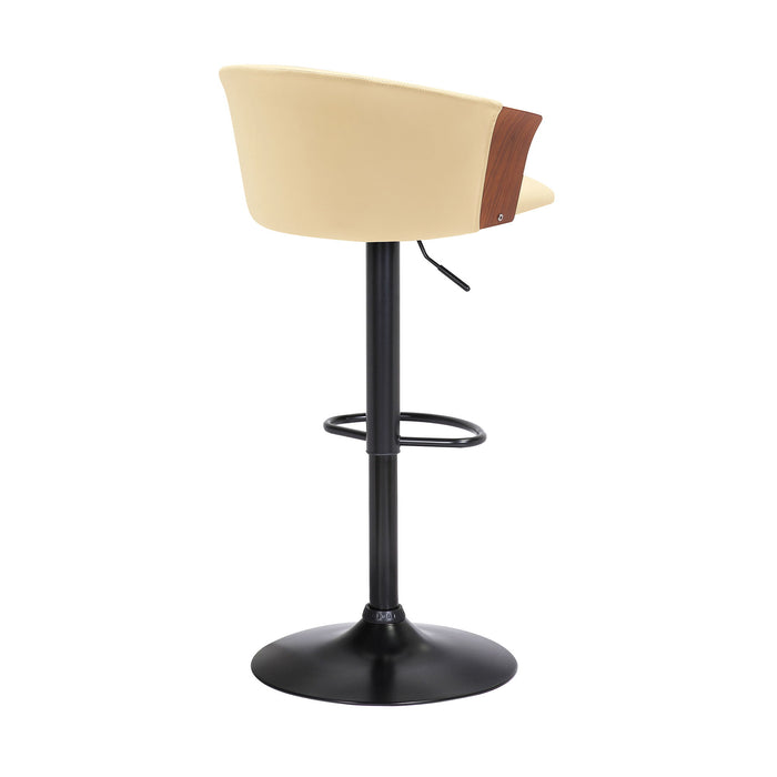 Lydia - Adjustable Walnut Wood Bar Stool