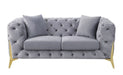 Jelanea - Loveseat - Gray Velvet & Gold Finish - 30" Sacramento Furniture Store Furniture store in Sacramento