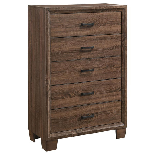 Brandon - 5-Drawer Chest - Medium WArm - Brown Sacramento Furniture Store Furniture store in Sacramento