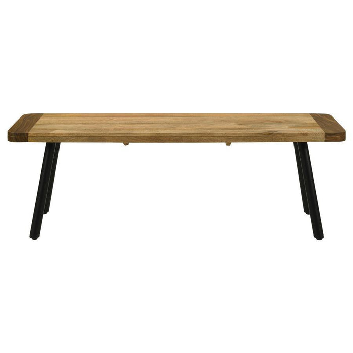 Maverick - Rectangular Dining Bench - Natural Mango And Black Sacramento Furniture Store Furniture store in Sacramento