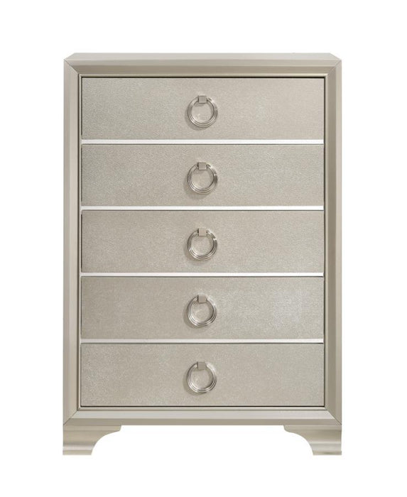 Salford - 5-Drawer Chest - Metallic Sterling Sacramento Furniture Store Furniture store in Sacramento