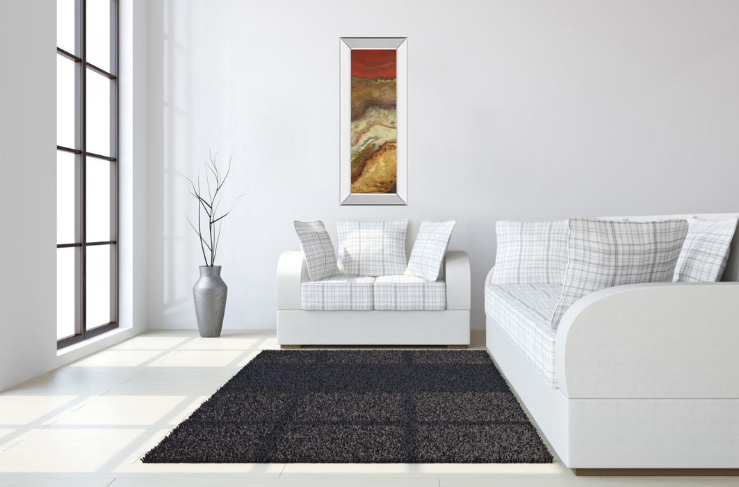 Tierra Panel Il By Patricia Pinto - Mirror Framed Print Wall Art - Dark Brown