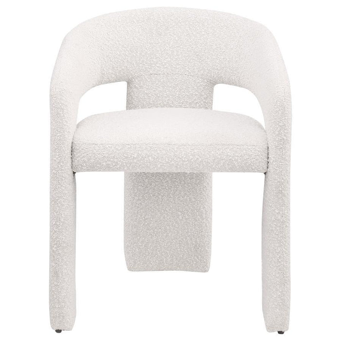 Eudora - Boucle Upholstered Dining Arm Chair - Cream