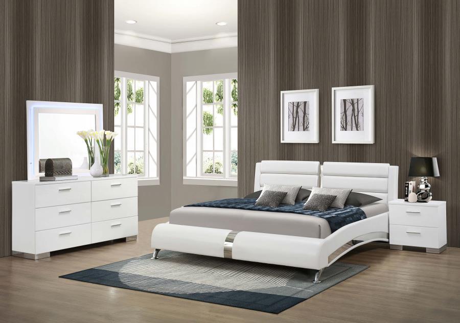 Jeremaine - Upholstered Platform Bedroom Set With LED Sacramento Furniture Store Furniture store in Sacramento