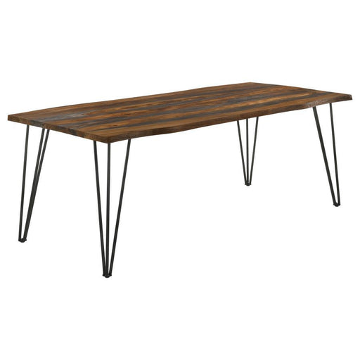 Neve - Live-Edge Dining Table With Hairpin Legs - Sheesham Gray And Gunmetal Sacramento Furniture Store Furniture store in Sacramento