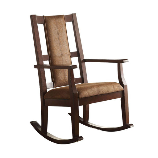 Butsea - Rocking Chair - Brown Fabric & Espresso Sacramento Furniture Store Furniture store in Sacramento