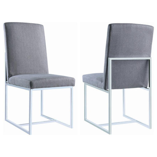 Mackinnon - Upholstered Side Chairs (Set of 2) - Gray And Chrome Sacramento Furniture Store Furniture store in Sacramento