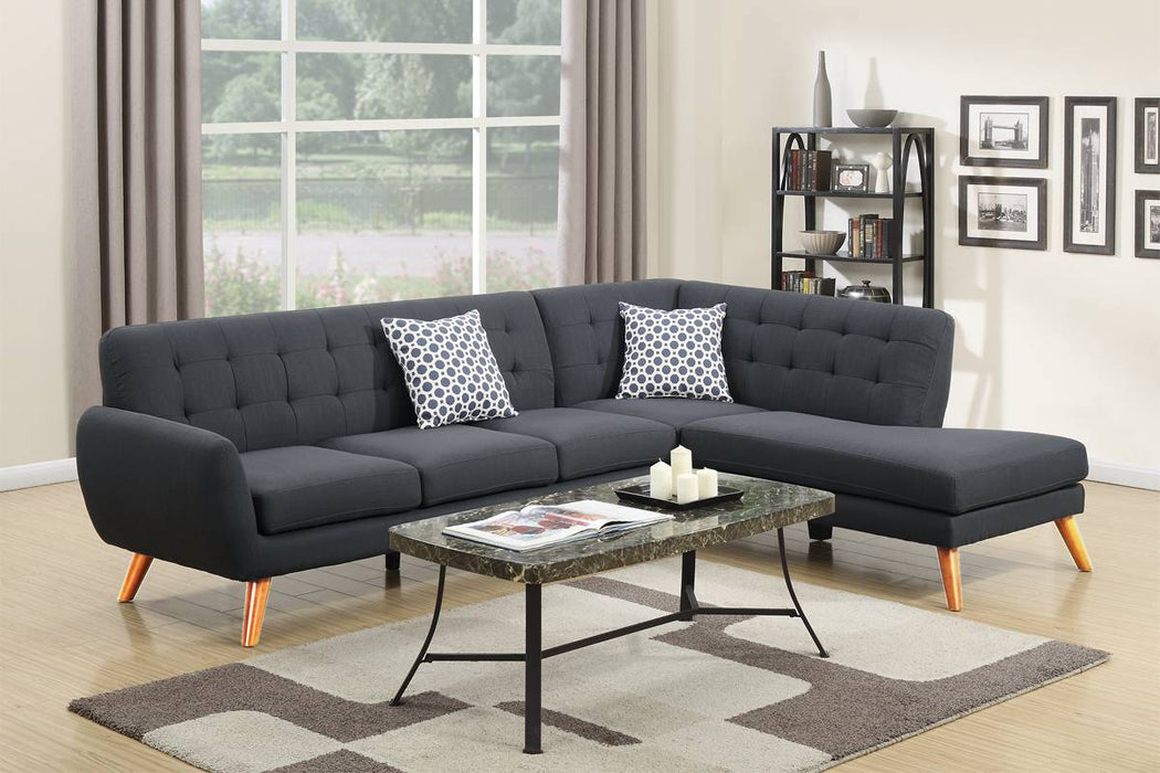 2-Piece Sectional Set W/ 2 Accent Pillows