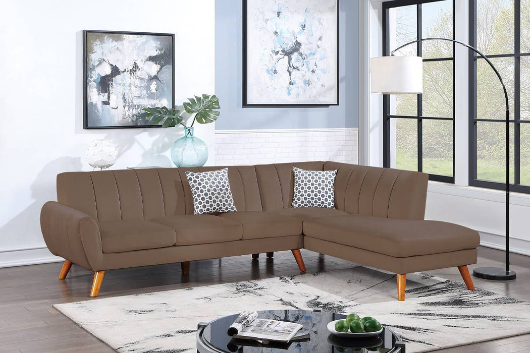 2-Piece Sectional Set W/ 2 Accent Pillows