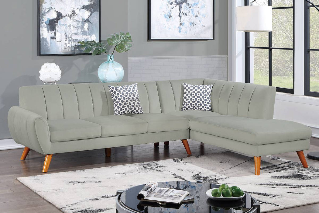 2-Piece Sectional Set W/ 2 Accent Pillows