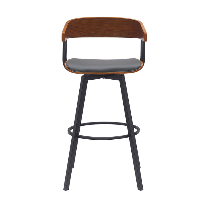 Athena - Swivel Walnut Metal Stool