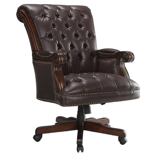 Calloway - Tufted Adjustable Height Office Chair - Dark Brown Sacramento Furniture Store Furniture store in Sacramento
