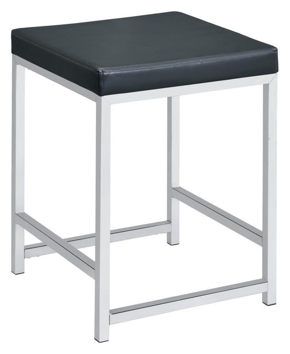 Afshan - Upholstered Square Padded Cushion Vanity Stool - Dark Gray Sacramento Furniture Store Furniture store in Sacramento