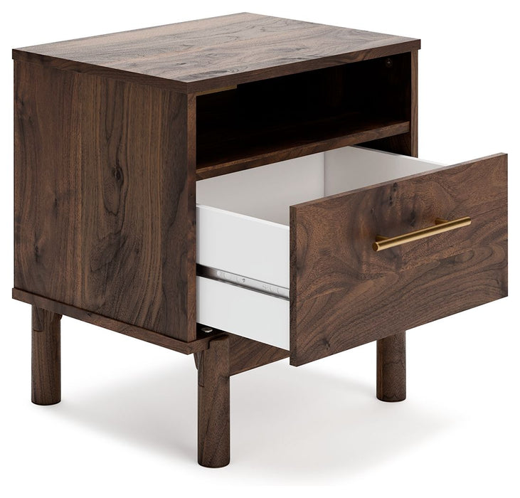 Calverson - Mocha - One Drawer Night Stand - Medium Sacramento Furniture Store Furniture store in Sacramento