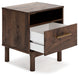 Calverson - Mocha - One Drawer Night Stand - Medium Sacramento Furniture Store Furniture store in Sacramento