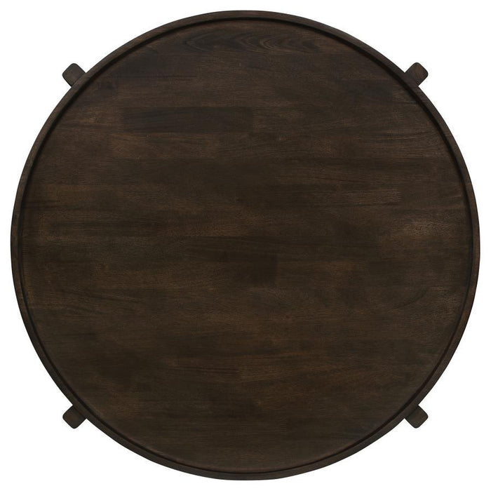 Cota - Round Solid Wood Coffee Table - Dark Brown Sacramento Furniture Store Furniture store in Sacramento
