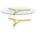 Janessa - Round Glass Top Coffee Table With Acrylic Legs - Clear And Matte Brass Sacramento Furniture Store Furniture store in Sacramento