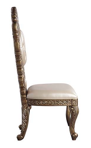 Constantine - Side Chair (Set of 2) - PU, Brown & Gold Finish Sacramento Furniture Store Furniture store in Sacramento