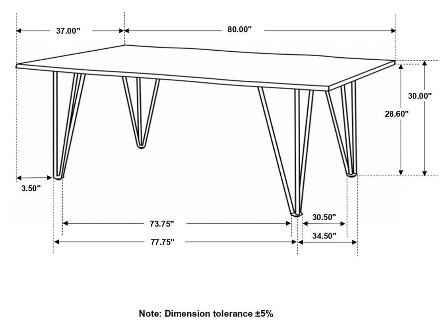 Neve - Live-Edge Dining Table With Hairpin Legs - Sheesham Gray And Gunmetal Furniture store in Sacramento