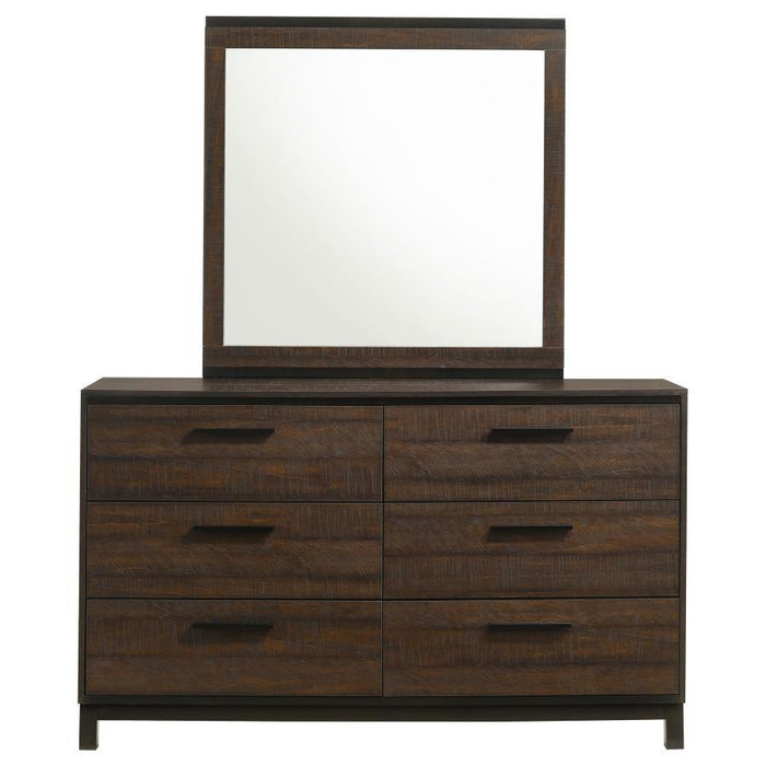 Edmonton - 6-Drawer Dresser With Mirror - Rustic Tobacco