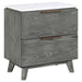 Nathan - 2-Drawer Nightstand With USB Port - White Marble And Gray Sacramento Furniture Store Furniture store in Sacramento