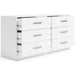 Flannia - White - Six Drawer Dresser - 29'' Height Sacramento Furniture Store Furniture store in Sacramento