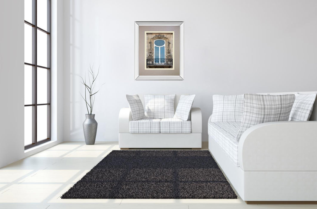 Rue De Paris IIl By Tony Koukos - Mirror Framed Print Wall Art - Beige