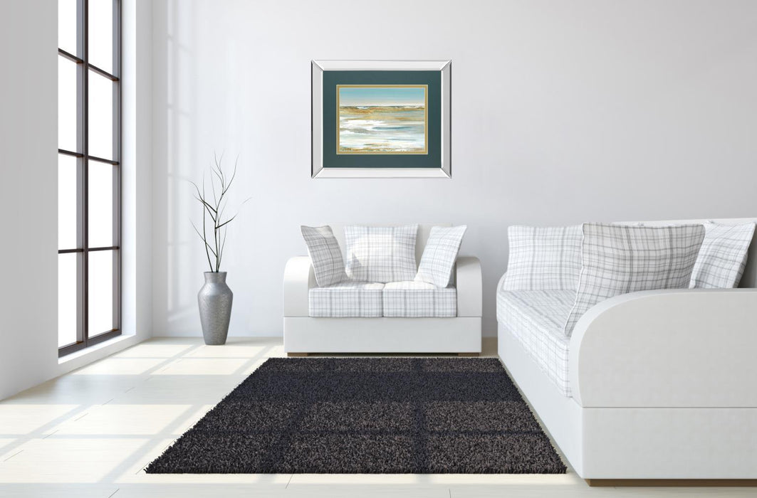 Blue Horizon By Valeria Mravyan - Mirror Framed Print Wall Art - Blue