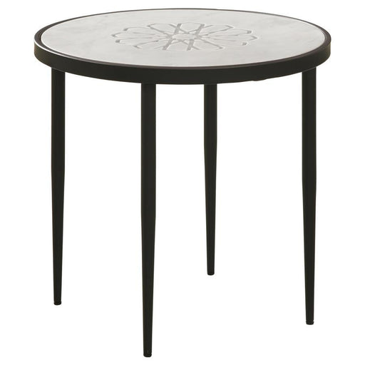 Kofi - Round Marble Top Side Table - White And Black Sacramento Furniture Store Furniture store in Sacramento