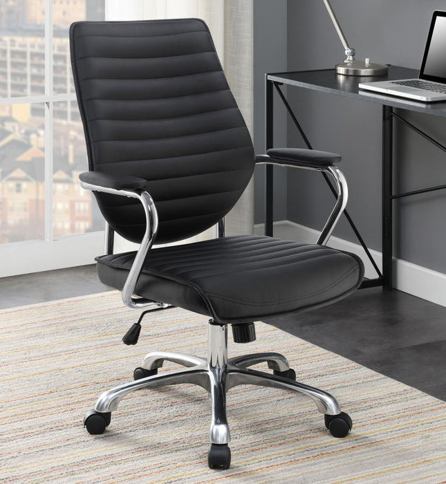 Chase - High Back Office Chair - Black And Chrome Sacramento Furniture Store Furniture store in Sacramento
