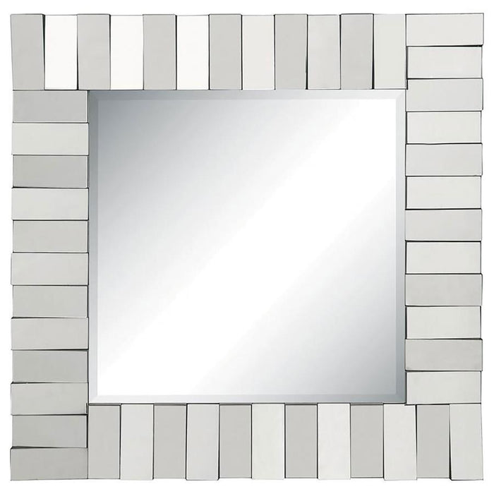 Tanwen - Square Wall Mirror With Layered Panel - Silver Sacramento Furniture Store Furniture store in Sacramento