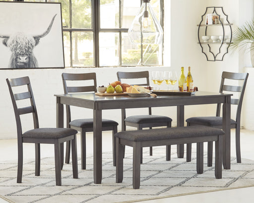 Bridson - Gray - Rect Drm Table Set (Set of 6) Sacramento Furniture Store Furniture store in Sacramento