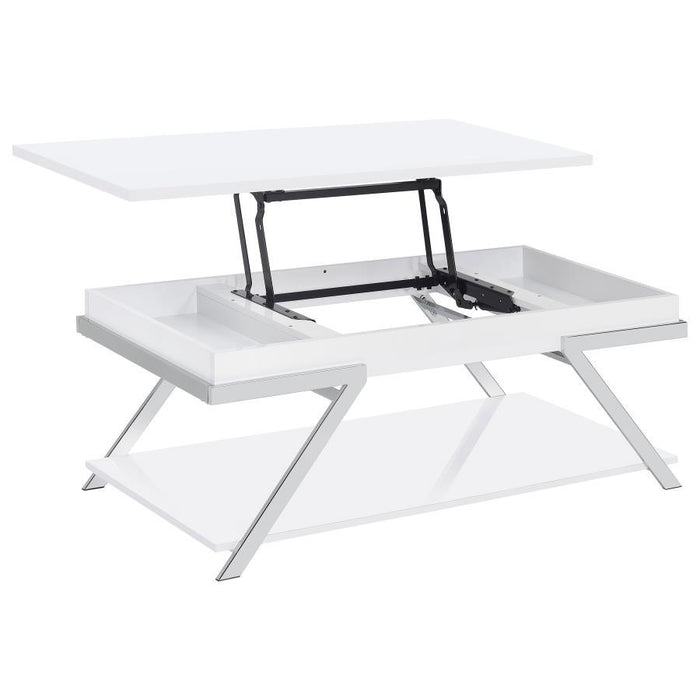 Marcia - Lift Top Coffee Table - White High Gloss Sacramento Furniture Store Furniture store in Sacramento